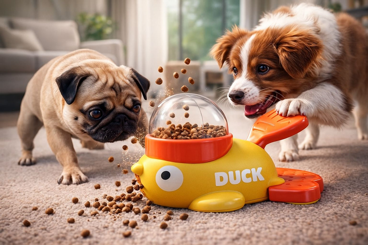 Dog Food Feeder Cartoon Duck