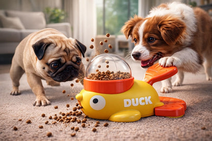 Dog Food Feeder Cartoon Duck