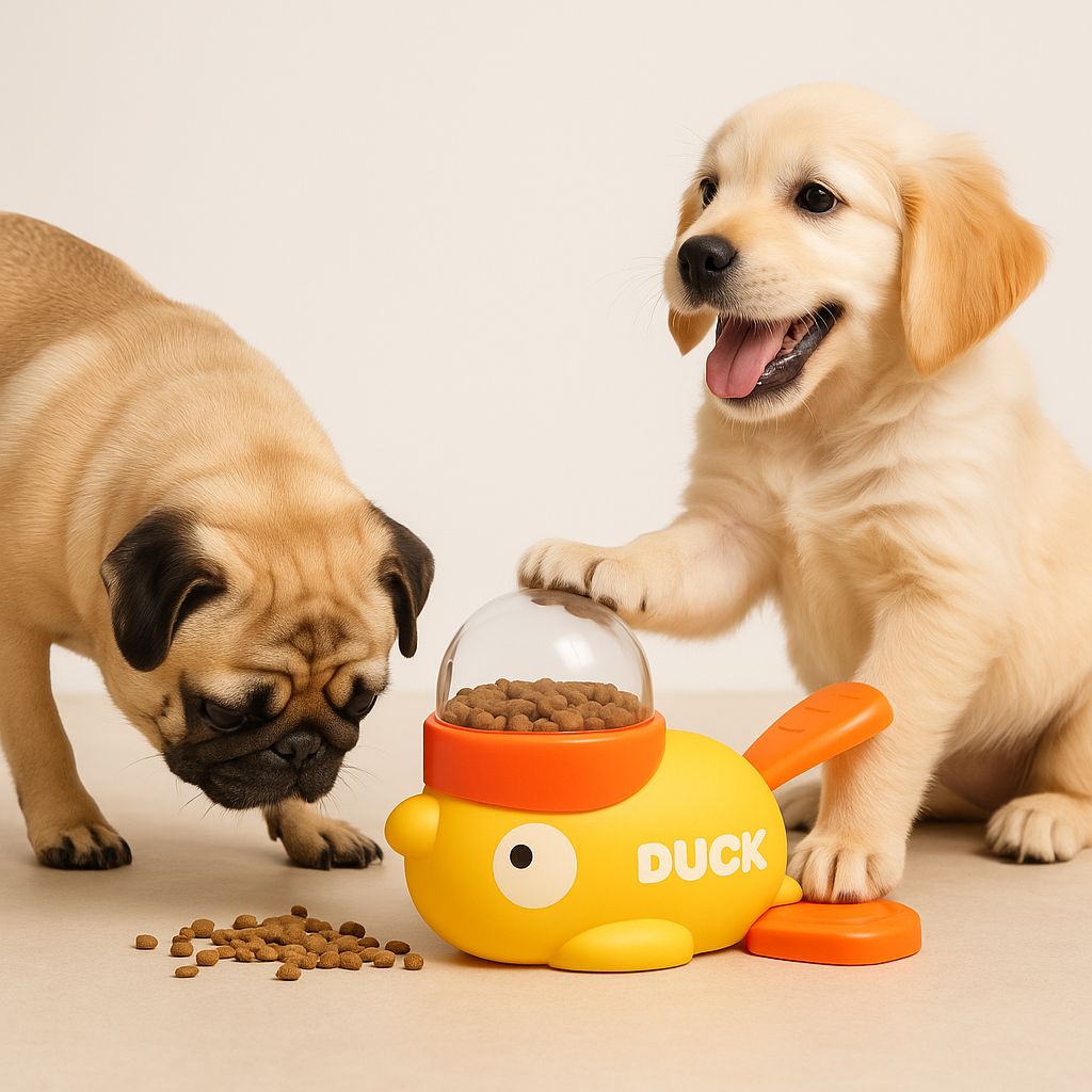 Dog Food Feeder Cartoon Duck